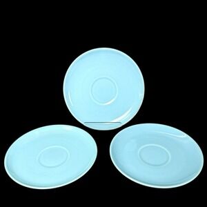 Saucer Cup Plate Steubenville Pottery Fairlane Pink Blue Flower Set Of 3